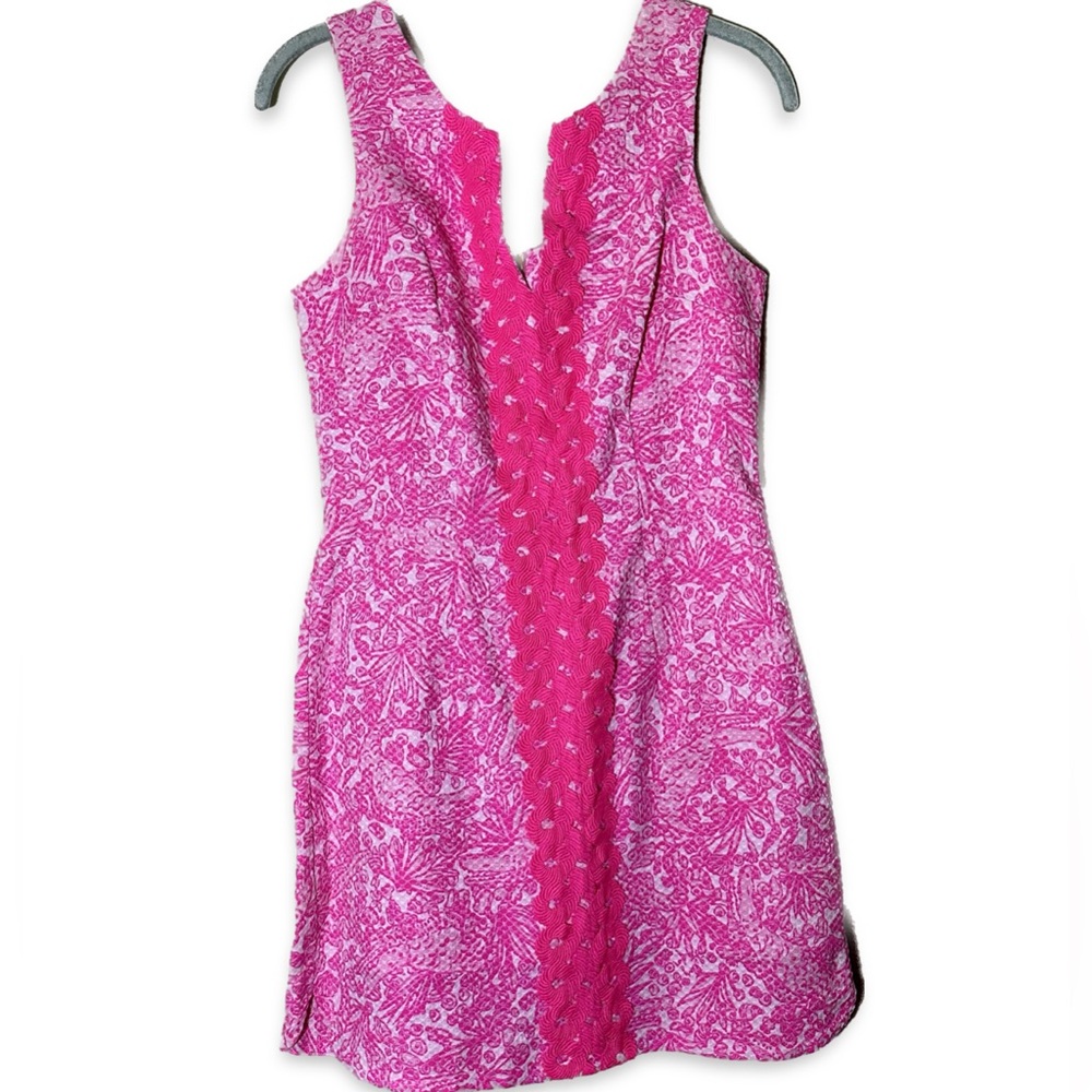 Lily Pulitzer for Target Lined Mini Shift Dress Barbie Pink Women’s size 2 EUC